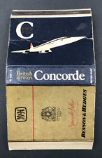 Vintage British Airways Concorde Benson & Hedges Matchbook Box 4 1/8