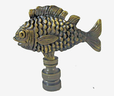 FISH LAMP SHADE FINIAL ANTIQUE BRASS (FINIAL THREAD)   #39 picture