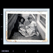 Vintage Photo AFFECTIONATE WOMEN SITTING BETWEEN HOUSES OLD TAPE picture