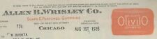 1928 CHICAGO IL ALLEN B WRISLEY CO SOAPS PERFUNES GLYCERINE INVOICE 27-80 picture