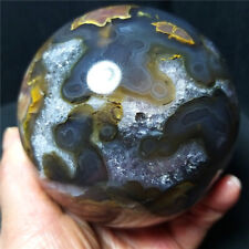 Rare 1131.7g Natural Polished Colorful Volcano Agate Crystal Ball Healing  A3605 picture