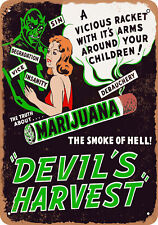 Metal Sign - 1942 Marijuana Devil's Harvest - Vintage Look Reproduction 2 picture
