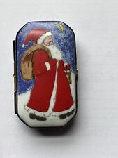 Rochard Limoges walking Santa w/ Sack & Lantern (Merry Christmas) trinket box picture