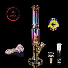 13 Inch Heavy Glass Bongs Percolator Water Pipe Thick Smoking Hookah 14mm Bowl picture