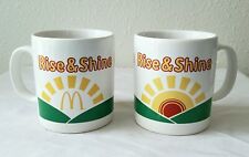 Set of 2 Vintage 10 oz McDonald's Rise & Shine Breakfast Mugs Kiln Craft England picture