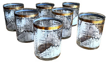 10 Neiman Marcus Dow Jones Year Stock Market Barware Cocktail Glasses Vtg Cera picture