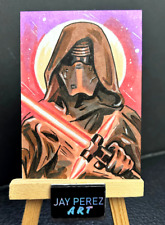 Kylo Ren Sketch Card 1/1 Original on card signed Artist ACEO Star Wars picture
