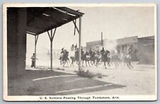 Tombstone AZ US Soldiers Passing Through Town Calvary 1927 Postcard R17 picture
