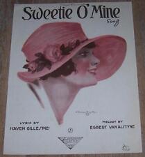 Sweetie O' Mine Lovely Lady Cover Fitz William Boynton 1920 Vintage Sheet Music picture