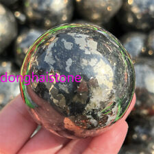 45mm+ Natural Chalcopyrite Agate Sphere Quartz Crystal Ball Reiki Healing 1PC picture