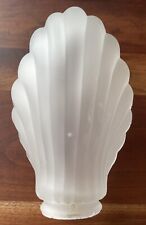 Vintage Acid Etched Frosted Glass Clam Sea Shell Sconce Lamp Shade 2