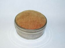 Vintage Round Tin Pin Cushion Sewing Box picture