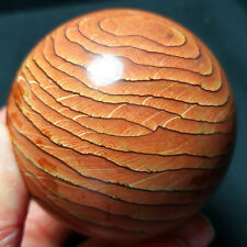 TOP 347G 62MM Natural Polished Wood grain stone Crystal Sphere Ball Healing A737 picture