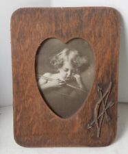Rare Find: 1800 Antique Victorian Heart Frame w/ Cupid Asleep