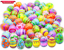 48 Pcs Plastic Printed Bright Easter Eggs 2.3