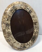5X7 Vintage Oval Brown Stone Picture Photo Frame Made in Philippines picture