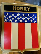USA HONKY VINTAGE 1970's FLAG STICKER NOS AUTO TOOLBOX COLLECTOR DECAL 5x6 INCH picture