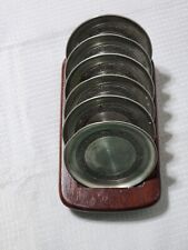 Selangor Pewter Coaster Set of 6 Vintage w/ Stand picture