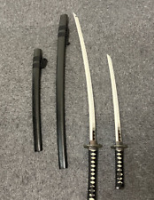 set of 2 Japanese SAMURAI Sword  not sharp 日本刀 二刀流居合刀 刀 刀剣 レプリカ 刀身 鍔 栗型 模造刀 太刀 picture