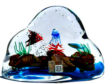 Murano Glass Aquarium Colorful Bold Colored Fish, Reef, Coral by Faiança Ideal  picture
