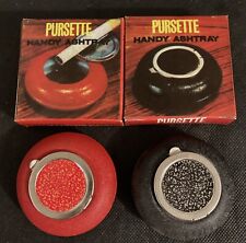 Pursette Portable Ashtrays Vintage Lot of 2 Different Colors (Black and Red) picture