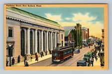 New Bedford MA-Massachusetts, Purchase Street, Linen Postcard picture