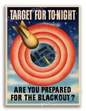 “Are You Prepared For the Blackout?” 1941 Vintage Style WW2 War Poster - 18x24 picture