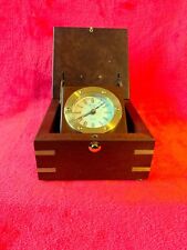 Vintage Rapport Clock in Wooden Box Marine Nautical Maritime Chronometer Quartz picture