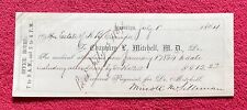 1864 BROOKLYN, NY CHECK TO DOCTOR -ESTATE OF H. B. CROMWELL STEAMSHIP LINE OWNER picture