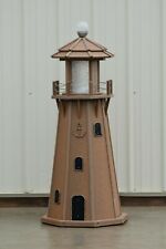 4 Foot Octagon Electric and Solar Powered Poly Lighthouse, Antique Mahogany picture