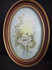 Antique Limoges HP Porcelain Art Daisies Plate Plaque Signed Hand Painted picture
