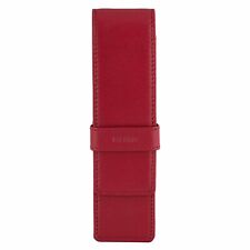 Pen Holder Pencil Case Full Grain Leather by DiLoro Holds Two Pens Pencils Red picture