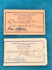 1962 / 1963 AMERICAN GUILD OF AUTHORS AND COMPOSERS MEMBERSHIP CARD picture