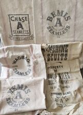 BEMIS A Chase Fulton Seamless Feed Seed Canvas Heavy Cotton Sack Farm Bag U Pick picture