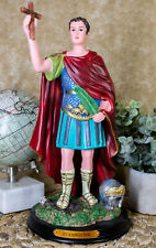 Saint Expedite Roman Centurion Christian Martyr Figurine Brass Plate Base 12