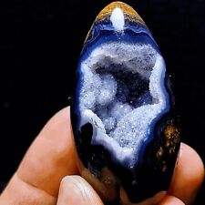 Rare 72G China Natural Inner Mongolia  Gobi Eye Agate Geode Collection L1619 picture