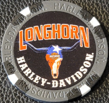 LONGHORN HD ~ TEXAS (Gray/Black Wide Print) Harley Davidson Poker Chip picture