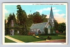 Glendale CA-California, Little Church Of The Flowers, Vintage c1930 Postcard picture