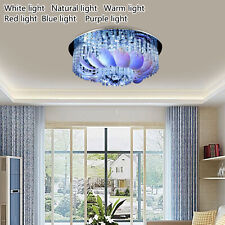 Modern Ceiling Light Dimmable LED Crystals Chandelier 6 Colors w/ Remote Control picture