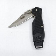Schrade USA CH4 Cliphanger Serrated Linerlock Pocket Knife Black picture