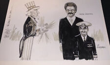 Original Cartoon Art Phil Bissell Jessie Jackson Military Navy Racist Political picture
