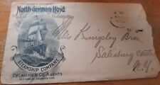 ** SCARCE**  1893 Cover North German Lloyd STEAMSHIP COMPANY picture