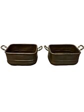 Set Of 2 Copper and Brass Pot or Double Boiler, Solid Copper Pot with Handles picture