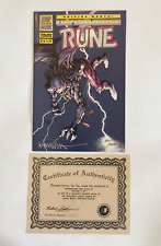 Malibu Comics Rune #1 Signed by Creater/Writer Barry Windsor-Smith w/COA 1994 picture