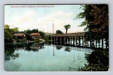 Waterville ME-Maine, Scenic View Messalonskee Stream, Antique Vintage Postcard picture