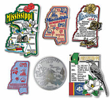 Mississippi Six-Piece State Magnet Set by Classic Magnets, Includes 6 Designs picture