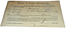 APRIL 1891 BOSTON & ALBANY RAILROAD FREIGHT RECEIPT WINCHENDON MASSACHUSSETTS picture