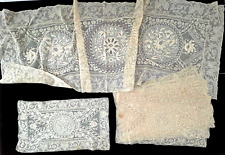 6 Vintage Antique Handmade Normandy Lace Placemats & Runner YY892 picture