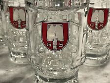 Vintage GS Spaten Munchen 0.25L Glass Beer Stein Dimpled Set Of 6 Germany picture