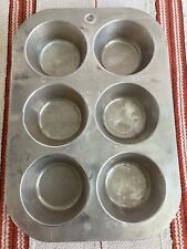 Vintage Comet Aluminum Muffin Cupcake Tin Metal Baking Pan 6 Holes 10